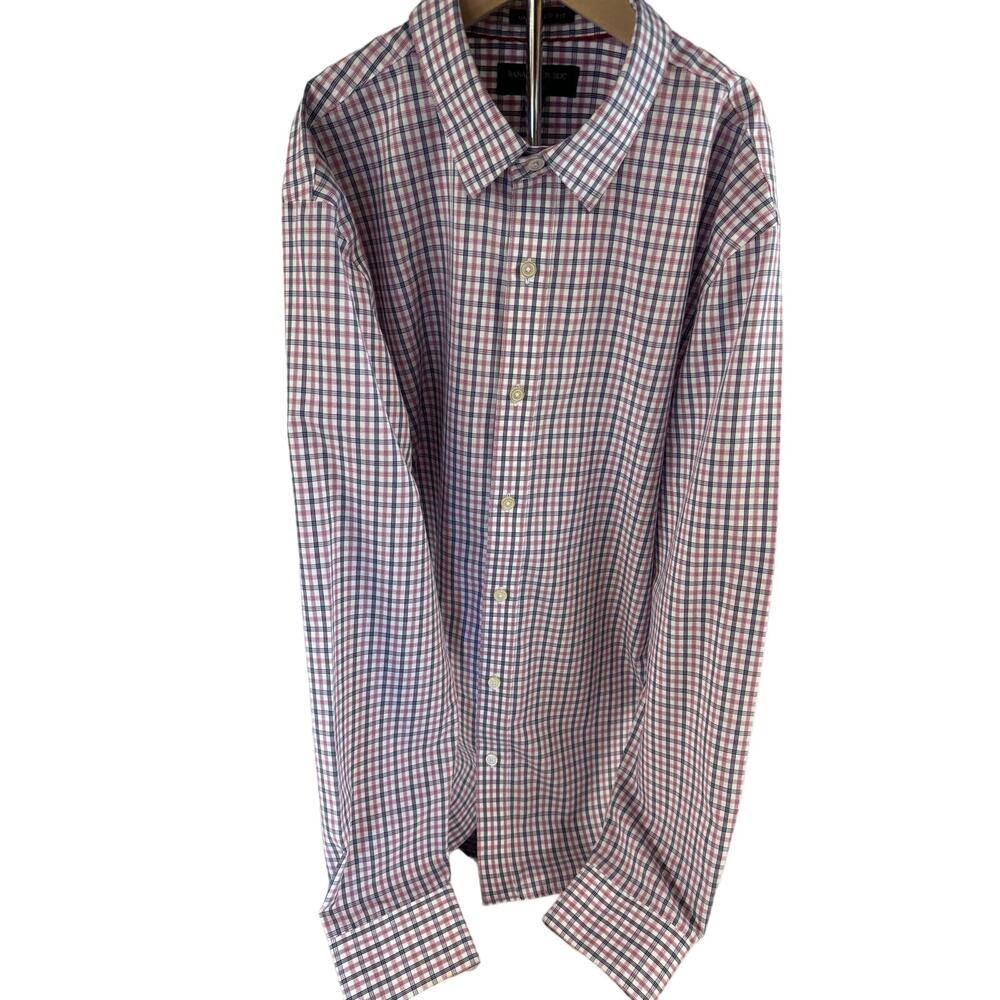 Banana Republic Men’s Large Shirt Untucked Fit Blue Red Plaid Easter